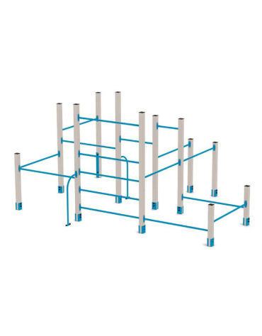 Palestra Workout small con struttura in alluminio e tubi in acciaio verniciato - cm 467x354x242h