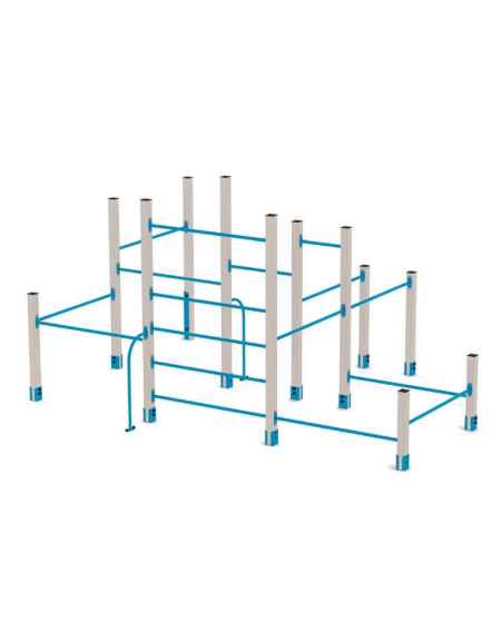 Palestra Workout small con struttura in alluminio e tubi in acciaio verniciato - cm 467x354x241h