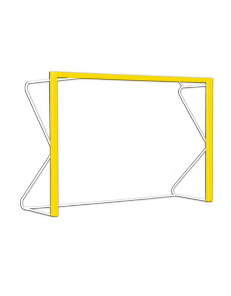 Coppia porte beach handball in alluminio verniciato colore giallo, dimensioni cm 300x200