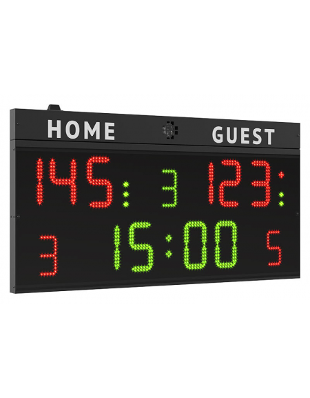 Tabellone elettronico segnapunti, trasmissione via radio, dimensioni cm 140x60 - altezza cifre 25 cm