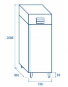 Armadio refrigerato GN 2/1 in acciaio inox AISi 304, refrigerazione ventilata, temperatura -2/+8°C - mm 1250x685x1435h