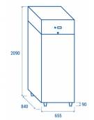 Armadio frigorifero GN2/1 in acciaio Inox - refrigerazione ventilata - Lt. 600 - temp. -2° +8°C - Classe C - cm 66,5x84x209h
