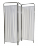 Paravento a 3 ante con struttura di acciaio cromato, pieghevole - Ante di tessuto - Dimensioni cm 195x185h