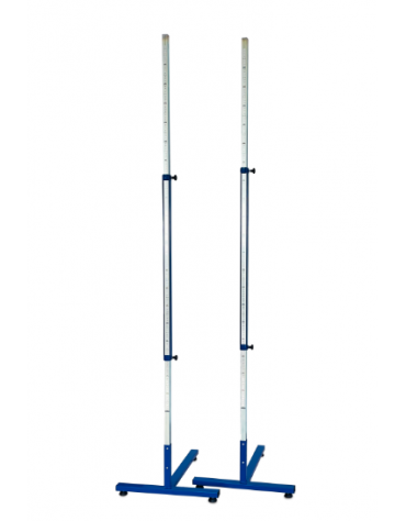 Coppia di ritti in acciaio con graduazione a sistema periscopico con cursori incorporati - altezza cm. 250