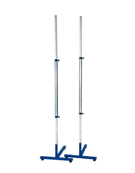 Coppia di ritti in acciaio con graduazione a sistema periscopico con cursori incorporati - altezza cm. 250