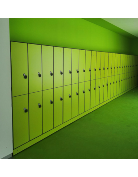 Armadio spogliatoio realizzato interamente in laminato, Colonna con due vani aventi dimensioni cm 30x50x90h