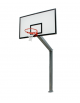 Impianto basket monotubolare fissaggio con piastra - Sbalzo cm 220 - canestro rinforzato