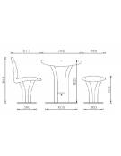 Set composto da tavolo + 2 panchine con schienale, struttura in acciaio zincato e verniciato - cm 161,5x84,8h