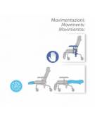 Poltrona prelievi con movimento asincrono e imbottitura ignifuga