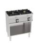 Cucina a gas 2 fuochi su vano aperto, potenza fuochi aperti 1x10kw+1x11kw griglie in ghisa- cm 80x45x90h
