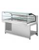 Vetrina snack fredda vetri dritti bassi semilavorata da cm. 125x87,3x113h - Refrigerazione statica - Motore interno