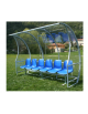 Panchina allenatori/riserve con 6 sedute lunghezza metri 3 - mt 3,00x1,20x2,00h - copertura in policarbonato trasparente