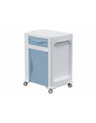 COMODINO BIFRONTE PER CASA DI RIPOSO CON STRUTTURA,CASSETTO ED ANTA REALIZZATO IN MATERIALE PLASTICO - CM 61,5x48,5x75h