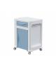 COMODINO BIFRONTE PER CASA DI RIPOSO CON STRUTTURA,CASSETTO ED ANTA REALIZZATO IN MATERIALE PLASTICO - CM 61,5x48,5x75h