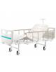 Letto degenza ospedaliero bariatrico a 3 snodi con 2 manovelle - con 4 ruote e sponde laterali - Portata max 200 Kg