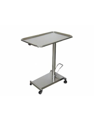Tavolo Mayo con vassoio INOX e pompa oleodinamica - Altezza regolabile: cm 85/120