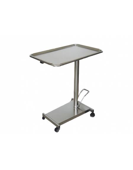 Tavolo Mayo con vassoio INOX e pompa oleodinamica - Altezza regolabile: cm 85/120