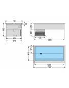 Vasca Refrigerata da Incasso per Pasticceria - Capacità 3 Teglie 60 x 40 cm - mm 1362x750x562h