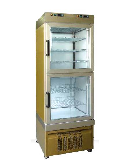 Vetrina verticale a 2 camere separate, DOPPIA refrigerazione STATICA mm 810x643x2020h