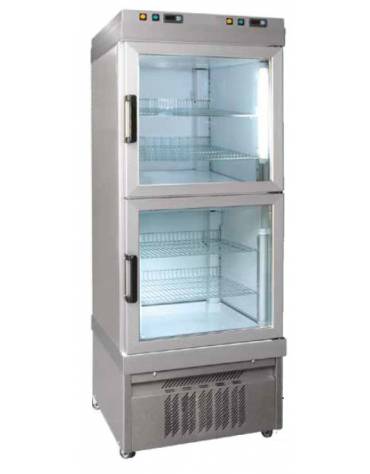 Vetrina verticale a 2 camere separate, DOPPIA refrigerazione STATICA mm 810x643x2020h