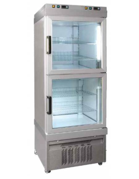 Vetrina verticale a 2 camere separate, DOPPIA refrigerazione STATICA mm 810x643x2020h