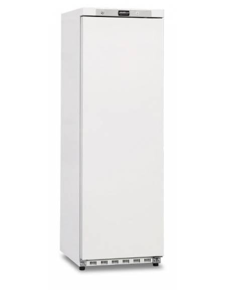 Armadio frigorifero con esterno in acciaio bianco e interno in abs-Temperatura 0/+10°C -Capacità Lt 400-Classe D-cm 60x62,5x186h