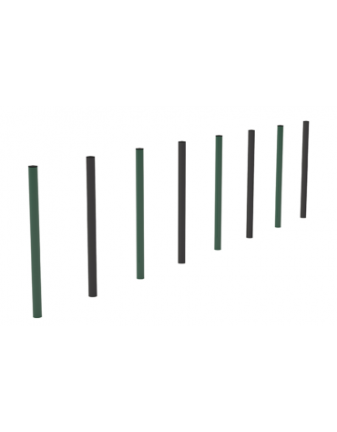 Dog slalom per cani per cani realizzato con tubi da 60x2 zincati e laccati per esterno - cm 426x6x101h