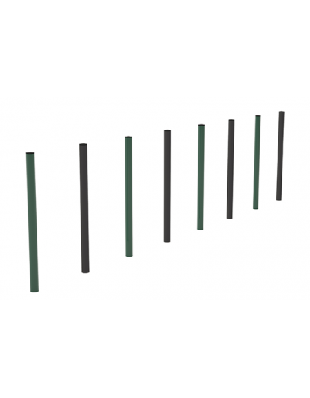 Dog slalom per cani per cani realizzato con tubi da 60x2 zincati e laccati per esterno - cm 426x6x101h