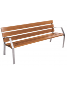 Panchina Ibiza cerata per parco, 2 fianchi con bracciolo in ghisa sferoidale, doghe di pino nordico - cm 190x63x77h