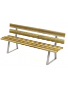 Panchina Venezia per parco, 2 fianchi in d’ acciaio a U, 9 doghe di pino nordico - cm 190x53x81h