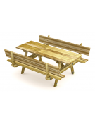 Tavolo pic-nic con schienali, totalmente in legno di pino nordico - cm 190x178x87h