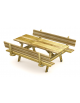 Tavolo pic-nic con schienali, totalmente in legno di pino nordico - cm 190x178x87h