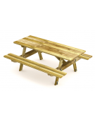 Tavolo pic-nic classico, totalmente in legno di pino nordico - cm 190x150x74h