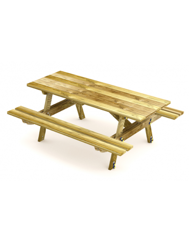 Tavolo pic-nic classico, totalmente in legno di pino nordico - cm 190x150x74h