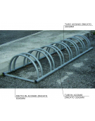 Portabiciclette orizzontale 7 posti in acciaio zincato a caldo - cm 200X54X29h