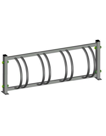 Portabiciclette orizzontale 4 posti componibile in acciaio zincato a caldo - cm 134X22X50h