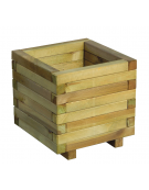 Fioriera rettangolare con pali in massello di pino tedesco impregnato in autoclave con angoli arrotondati - cm 40x90x40h