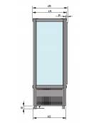 Vetrina refrigerata verticale ventilata gelateria Dimensioni: larghezza mm.910, profondità mm.823, altezza mm.1817