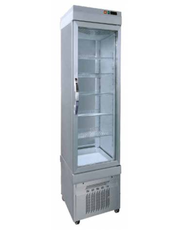 Vetrina Pasticceria no frost con 4 lati in vetro  - 1 porta - capacità 430 Lt. - temp. +5° -25°C - mm 670x640x1930h