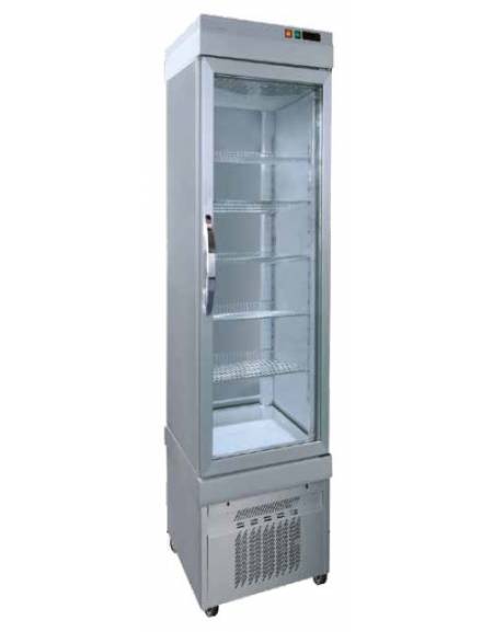 Vetrina Pasticceria no frost con 4 lati in vetro  - 1 porta - capacità 430 Lt. - temp. +5° -25°C - mm 670x640x1930h