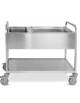 Carrello inox per sbarazzo compreso di bacinelle GN 1x2/1 + 2x1/2 cm 20 h - piano inferiore - cm 117x63x94h