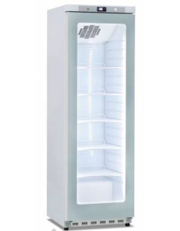 Vetrina bevande Lt. 400 in colore bianco con porta a vetro senza cornice -Temperatura +2° +10°C - cm 60x62,5x186h