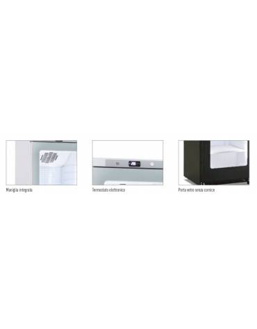 Armadio freezer BT statico -15° -22°C, in colore bianco con porta a vetro senza cornice - Lt. 400 - cm 60x62,5x186h