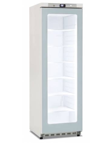 Armadio freezer BT statico -15° -22°C, in colore bianco con porta a vetro senza cornice - Lt. 400 - cm 60x62,5x186h