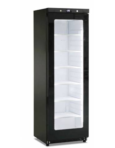 Armadio freezer BT statico -15° -22°C, in colore nero con porta a vetro senza cornice - Lt. 400 - cm 60x62,5x186h