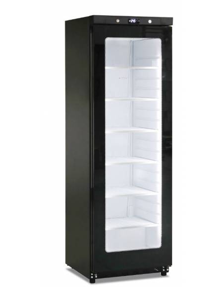 Armadio freezer BT statico -15° -22°C, in colore nero con porta a vetro senza cornice - Lt. 400 - cm 60x62,5x186h