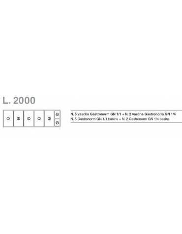 Vetrina calda bagnomaria da cm. 200