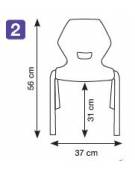 SEDIA POLIPROPILENE RICICLATO PER SCUOLA MATERNA - CM 37x41x31/56h  - CERTIFICATA EN 1729/2 - CONFORME AI CAM
