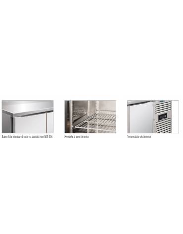 Tavolo refrigerato congelatore con alzatina cm. 136x70x85h