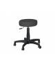 SGABELLO IMBOTTITO SU BASE IN PLASTICA CON RUOTE - ALTEZZA REGOLABILE DA 46 A 60 CM - SEDUTA IMBOTTITA IN COLORE NERO
